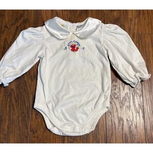 Elmo Sesame Street Long Sleeve Satin Collar 18 Mo Embroidery Ruffled One Piece